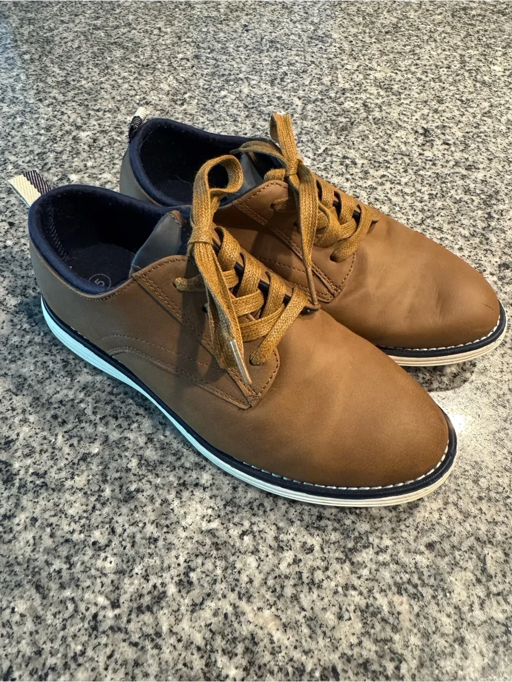 Cat & Jack Boys Tan Brown Dress Lace-Up Shoes